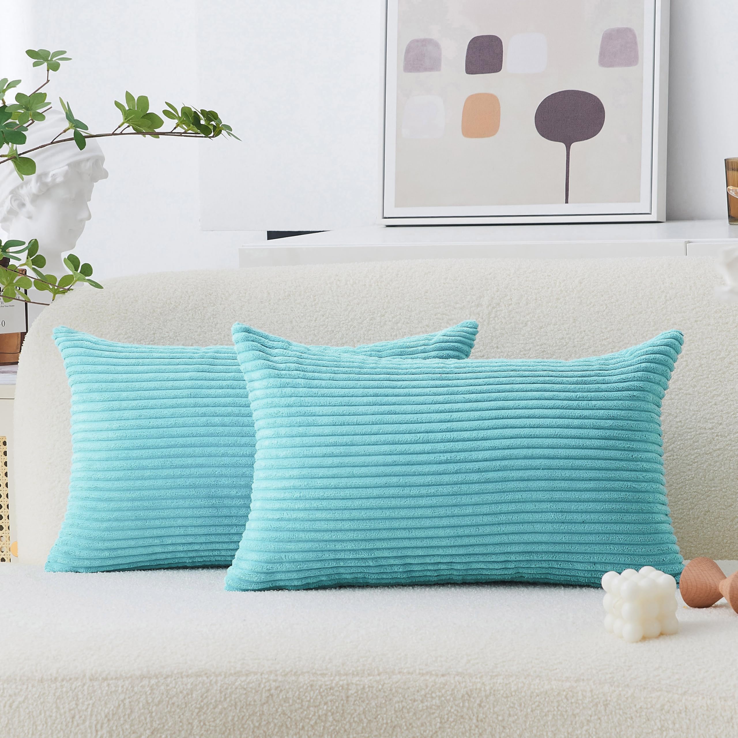 Amazon.com: Home Brilliant Rectangle Pillow Covers 12x20 Teal